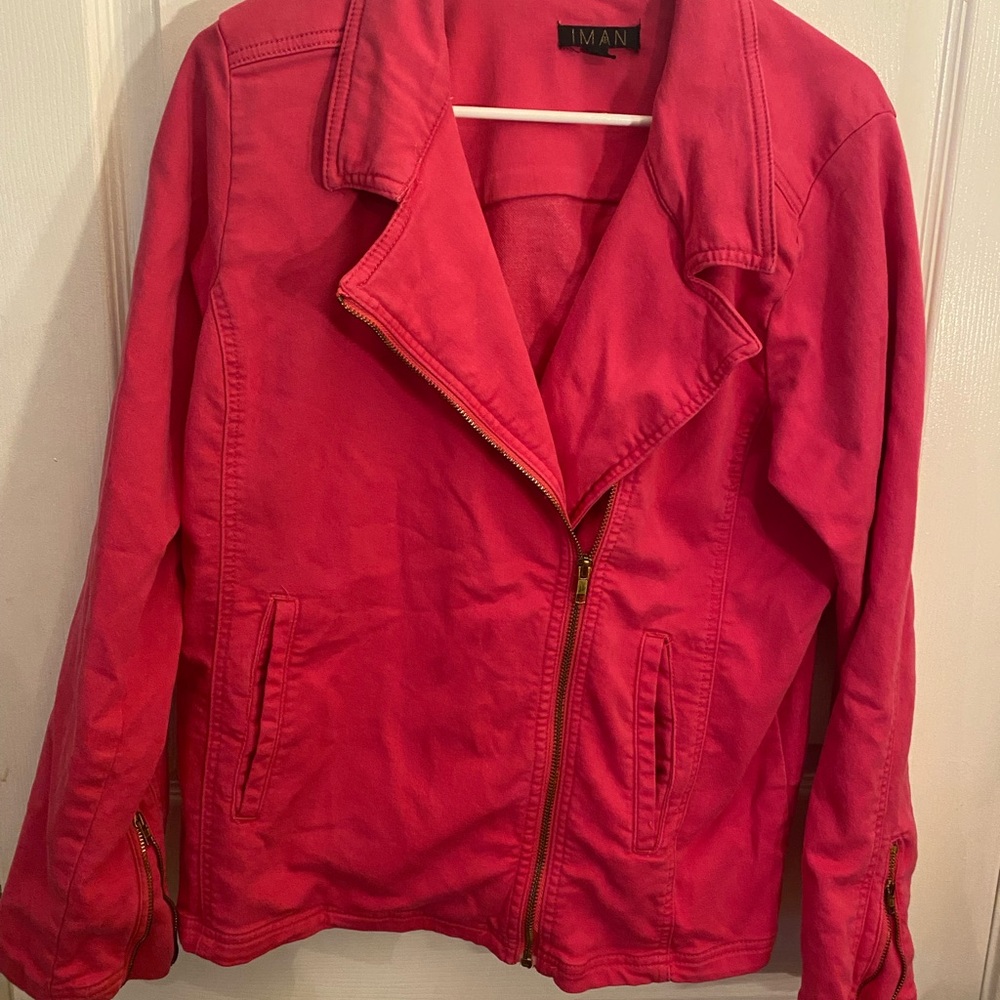 IMAN Women's Vibrant Red Utility Jacket